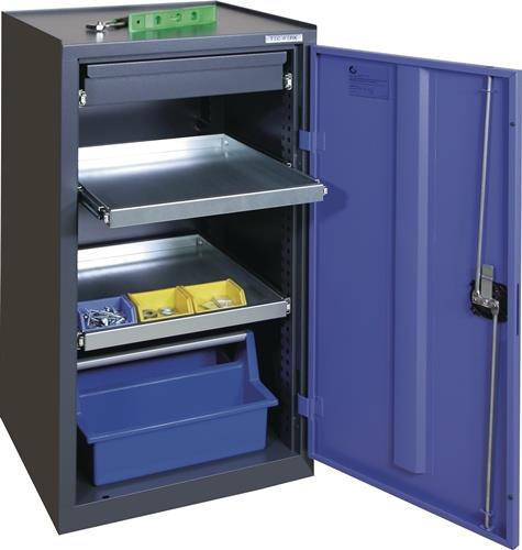 TECWERK Werkzeug-/Beistellschrank H1000xB500xT500mm 1Schubl.,2Bd.anthrazit/blau TECWERK