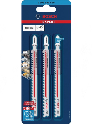 BOSCH Stichsägeblatt Expert Multi Material T 367 XHM Gesamt-L.132mm 3 St./Karte BOSCH