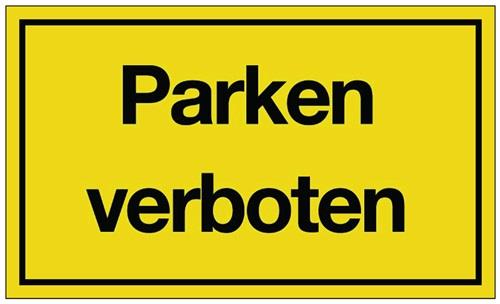 PROMAT Hinweiszeichen Parken verboten L250xB150mm gelb schwarz Ku.