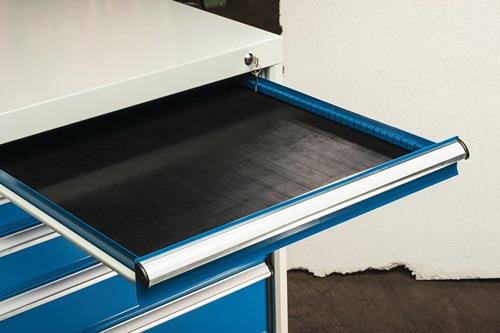 KLW Schubladengummieinlage schwarz f.Schrank-B.572mm f.Schubl.H 50-175mm
