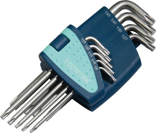 TECWERK Winkelschraubendrehersatz 9-tlg.T9-T45 Ku.-Halter TECWERK