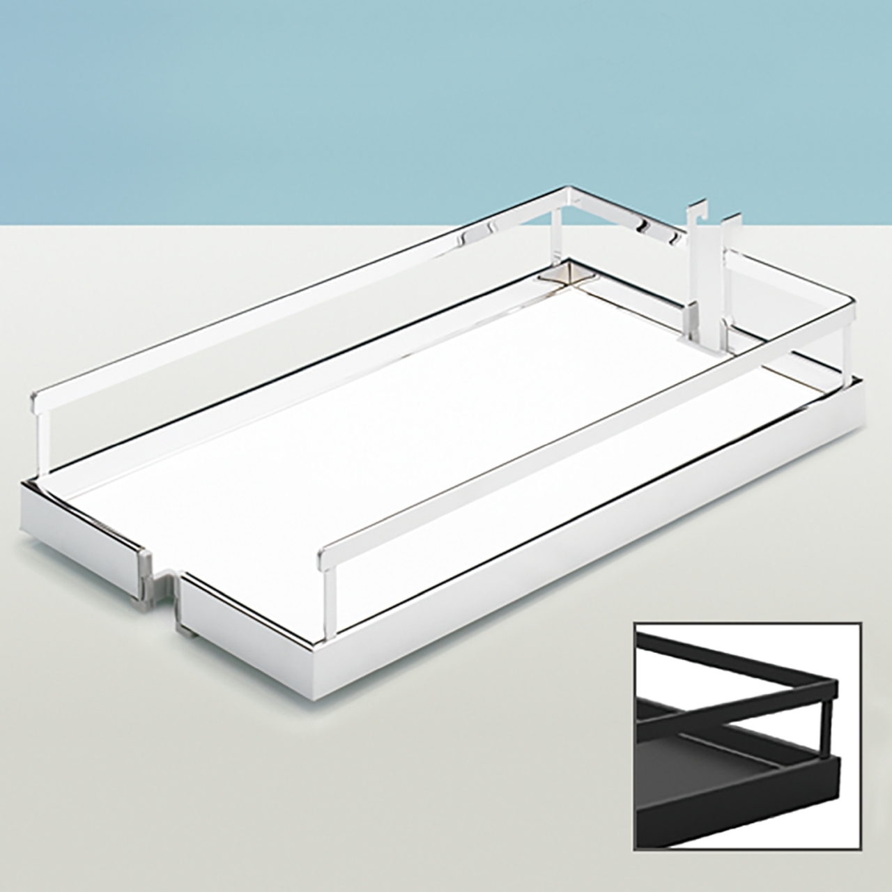 HETTICH Arena STYLE Rutschstopp Einhängetablare (Dispensa Junior Slim), 150 x 462 x 93, pulverbeschichtet anthrazit, 9277629