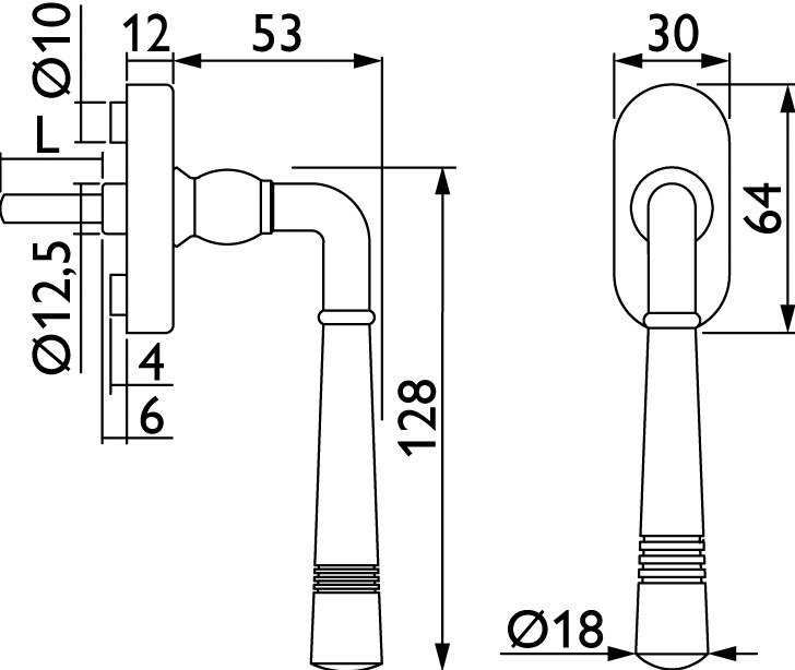 HERMAT Fenstergriff LYON 1174, Messing