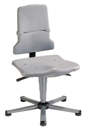 BIMOS Arbeitsdrehstuhl Sintec A BodengleiterPP grau 430-580mm BIMOS BIMOS Arbeitsdrehstuhl Sintec A BodengleiterPP grau 430-580mm BIMOS