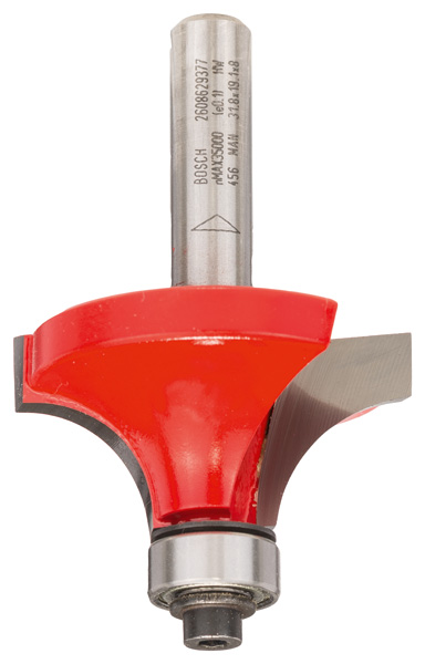 BOSCH Abrundfräser Expert for Wood, 8 mm, D 38,1 mm, R1 12,7 mm, L 19 mm, G 61 mm