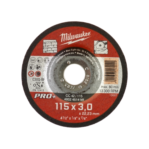 MILWAUKEE CC42 3 mm Steintrennscheibe PRO+ 115 mm