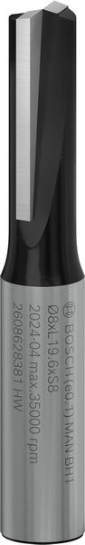 BOSCH Nutfräser Standard for Wood, 8 mm, D1 8 mm, L 20 mm, G 51 mm
