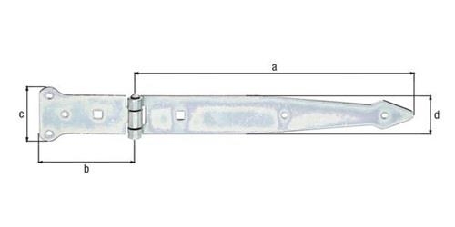 GAH Werfgehänge L.300x101mm B.63x45mm S.3,2mm STA galv.verz.d.pass.GAH