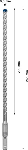 BOSCH EXPERT SDS plus-7X Hammerbohrer, 8 x 200 x 265 mm. Für Bohrhämmer