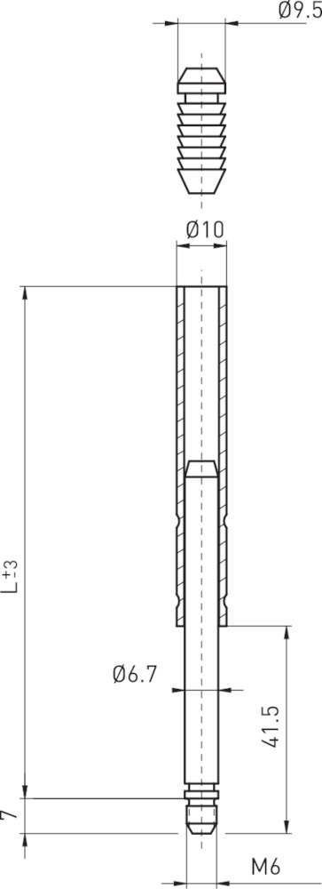 BMH Treibriegelstange 1101, M6, Stahl