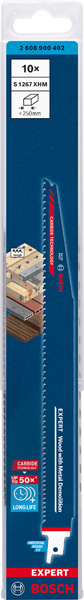 BOSCH EXPERT ‘Wood with Metal Demolition’ S 1267 XHM Säbelsägeblatt, 10 Stück. Für Säbelsägen