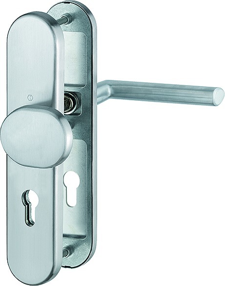 HOPPE® FH Schutz-Wechselgarnitur mit Langschild Stockholm FS-E86G/3331/3310/1140F, Edelstahl, 3918044