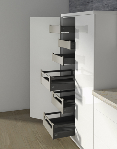 HETTICH Zarge ArciTech, 94 mm / 400 mm, anthrazit, rechts, 9121288 HETTICH Zarge ArciTech, 94 mm / 400 mm, anthrazit, rechts, 9121288