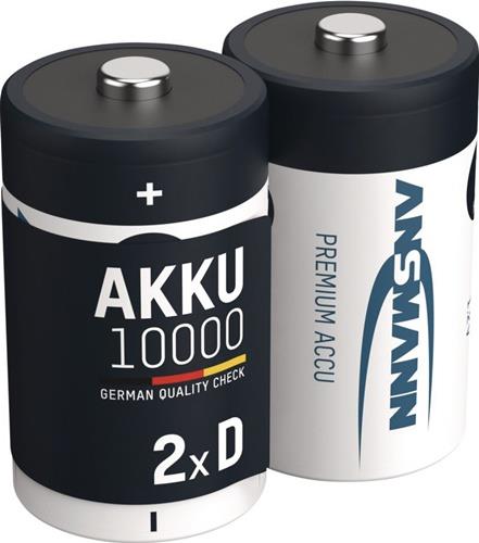 ANSMANN Akkuzelle 1,2 V 10000 mAh R20-D-Mono HR20 2 2St./Blister ANSMANN