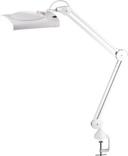 Nordwest LED-Lupenleuchte Glaslinse 190,5mm (7,5″) Standfuß weiß Abdeck.,eckiger Kopf