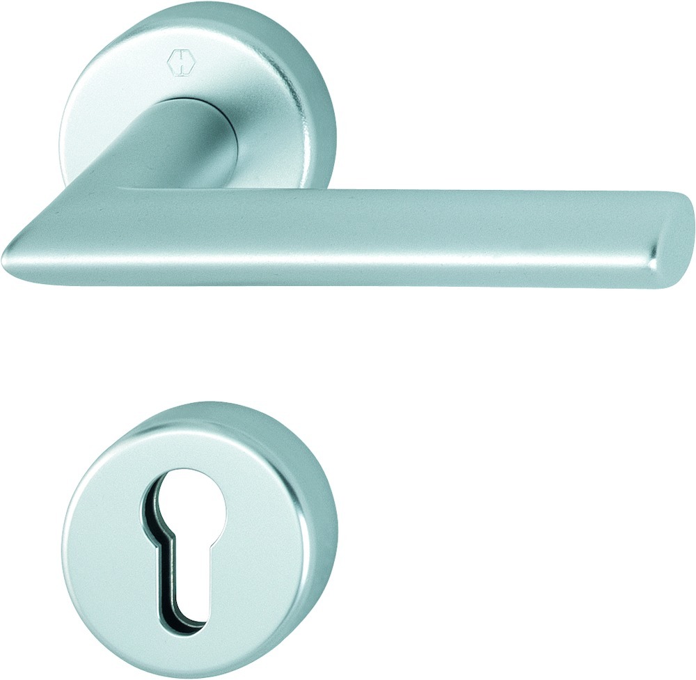 HOPPE® FH Drückergarnitur mit Rosetten Stockholm FS-1140/42H/42HS, Aluminium, 10726593 HOPPE® FH Drückergarnitur mit Rosetten Stockholm FS-1140/42H/42HS, Aluminium, 10726593