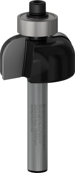 BOSCH Hohlkehlfräser 1/4", R1 6,3 mm, D 25,4 mm, L 12,7 mm, G 54 mm