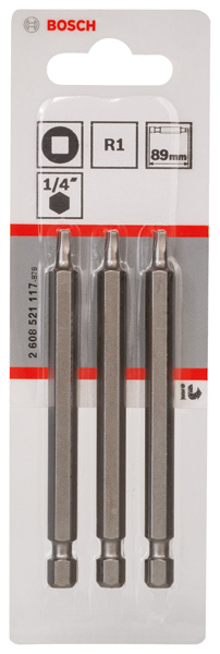 BOSCH Schrauberbit Extra-Hart R1, 89 mm, 3er-Pack