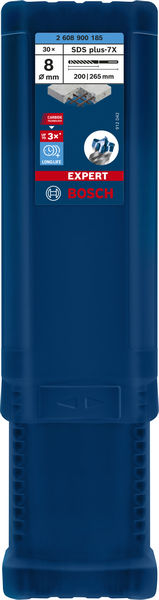BOSCH EXPERT SDS plus-7X Hammerbohrer, 8 x 200 x 265 mm, 30-tlg.. Für Bohrhämmer