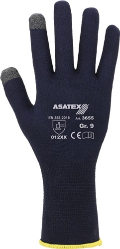 ASATEX Feinstrickhandschuhe f.Smartphones u.Touchscreens Gr.9 dunkelblau