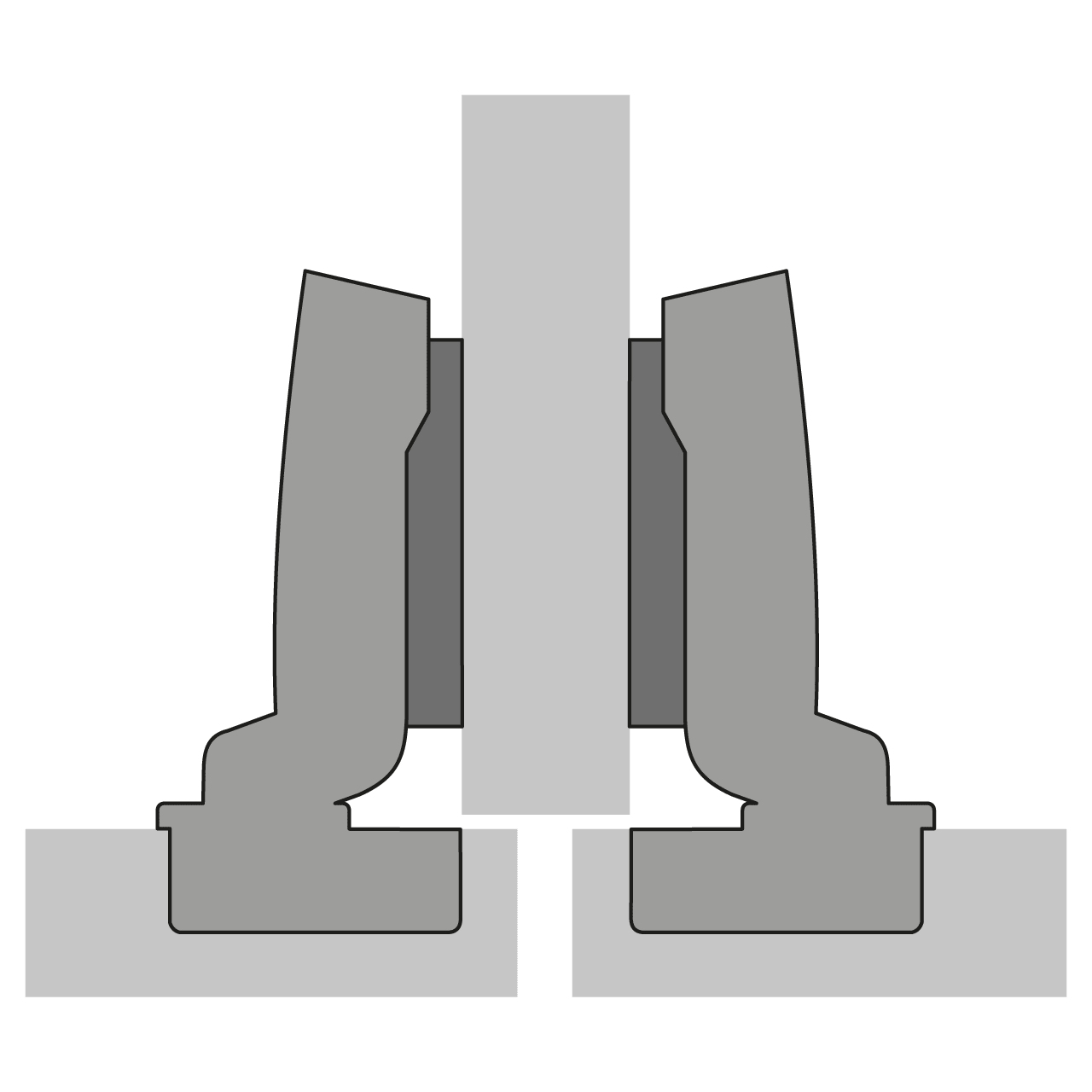 HETTICH Sensys Dünntürscharnier, Türdicke ab 10 mm, ohne Schließautomatik (Sensys 8676), vernickelt, 9094460