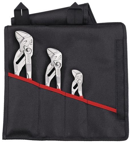 Zangenschlüsselset verchromt Rolltasche KNIPEX