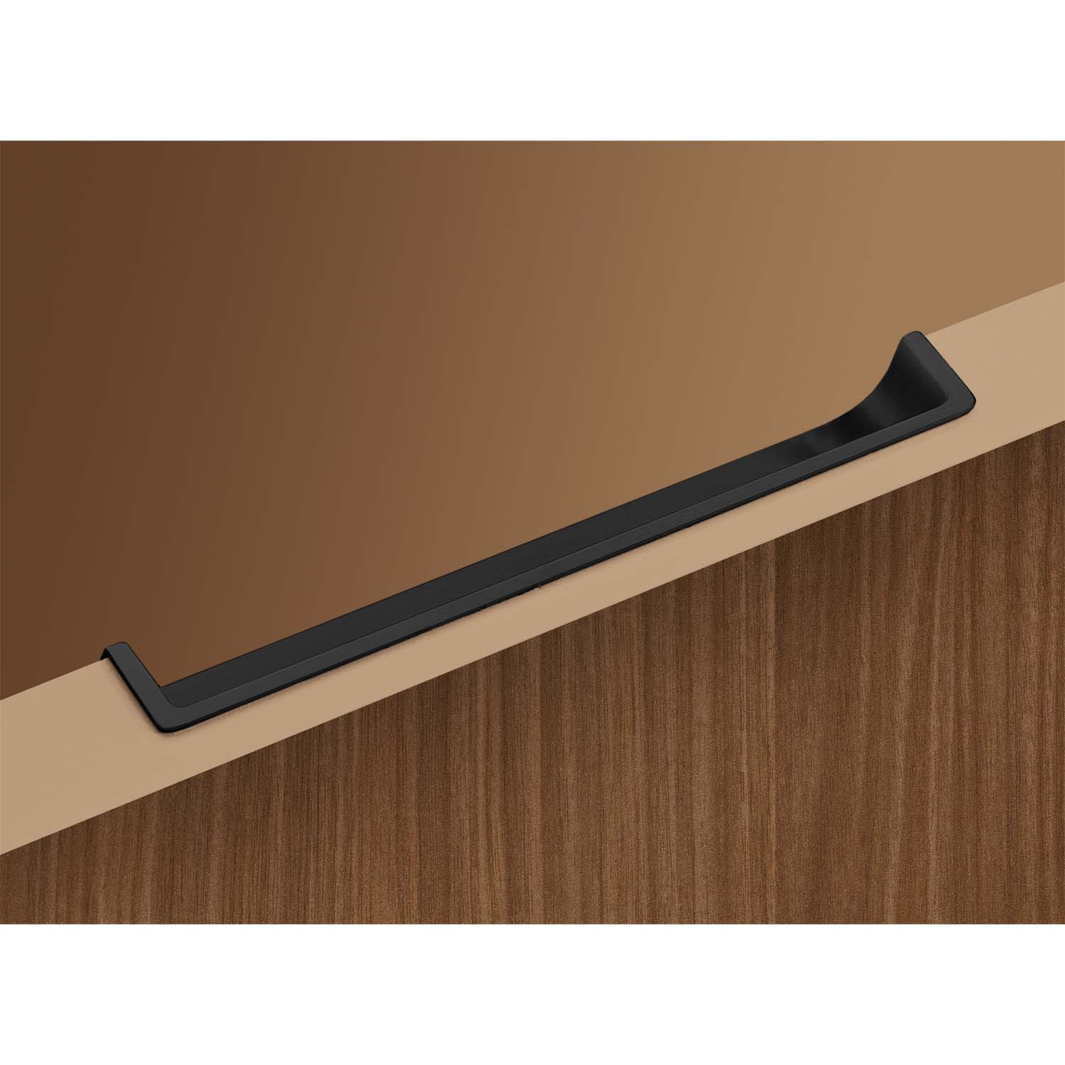 HETTICH Einsetzgriff Genzone, L 134 mm, B 16 mm, H 16 mm, Schwarz matt, 9347581