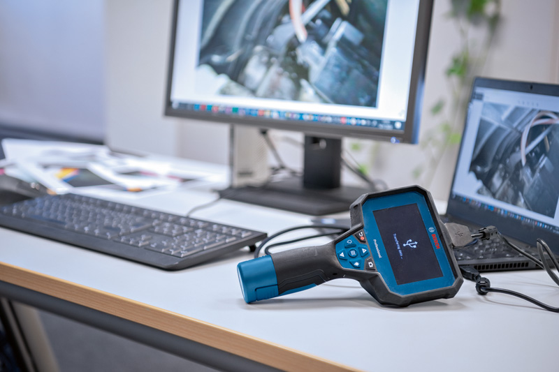 BOSCH Inspektionskamera GIC 12V-4-23 C, 4 x 1.5 V-LR6-Batterie , Akku-Adapter