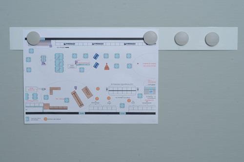 MAGNETOPLAN Magnetleiste L500xB50xS0,5mm weiß selbstklebend MAGNETOPLAN