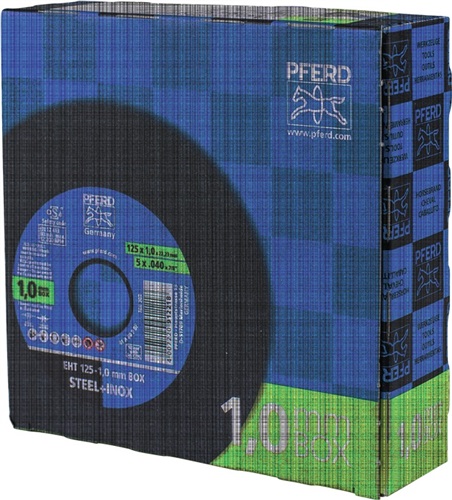 PFERD Trennscheibe STEELOX BOX D125x1mm ger.INOX Bohr.22,23mm Box á 25 St.PFERD