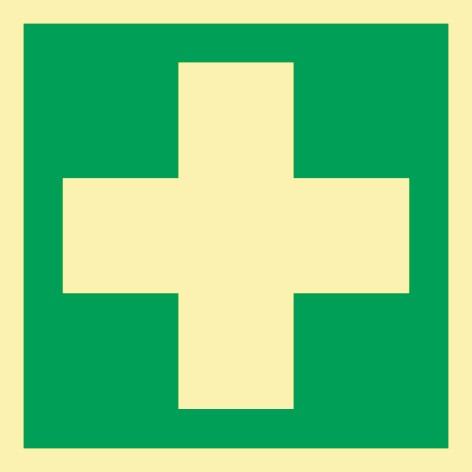 PROMAT Rettungszeichen ASR A1.3/DIN EN ISO 7010/DIN 67510 L148xB148mm Erste Hilfe Folie