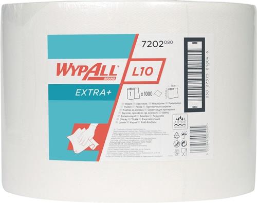 WYPALL Putztuch WYPALL L10 EXTRA 7202 L380xB235ca.mm weiß 1-lagig,perforiert