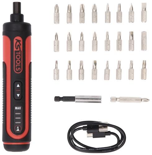 KS TOOLS Schraubendreherset eMONSTER 27-tlg.Akku m.1/4 Zoll Bits