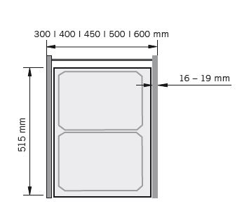 Abfalltrennsystem, ENVI-Space XX Pro, 400er, 1x35/1x1,2 l, hellgrau Vauth Sagel