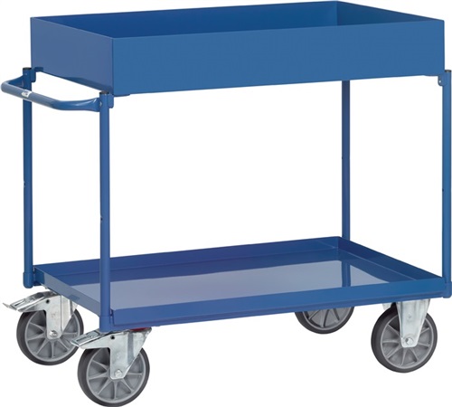 FETRA Tischwagen Bügel waager.2Stahlblechwan.L1000xB700mm H.1x150mm/1x40mm brillantbl.