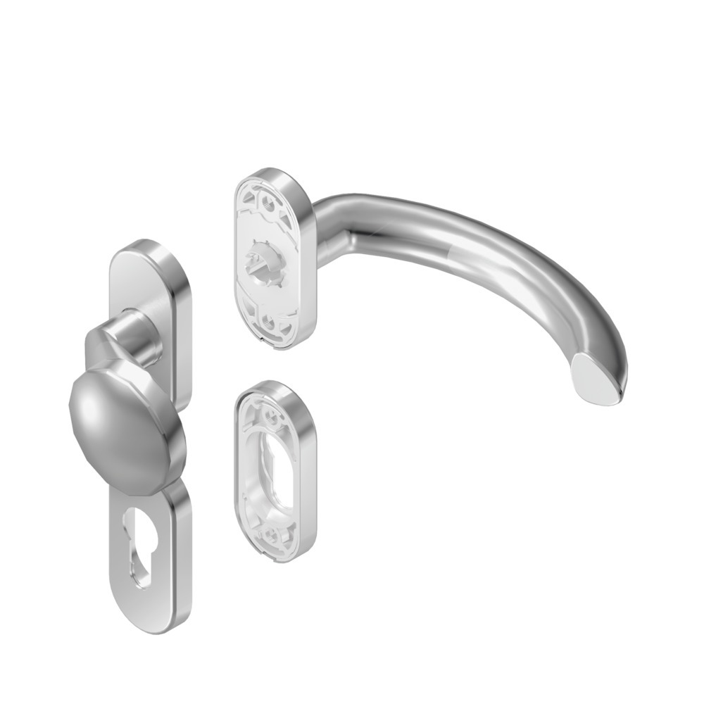 BKS FH Wechselgarnitur mit Rosetten LEGATO B-72330, oval, Edelstahl matt