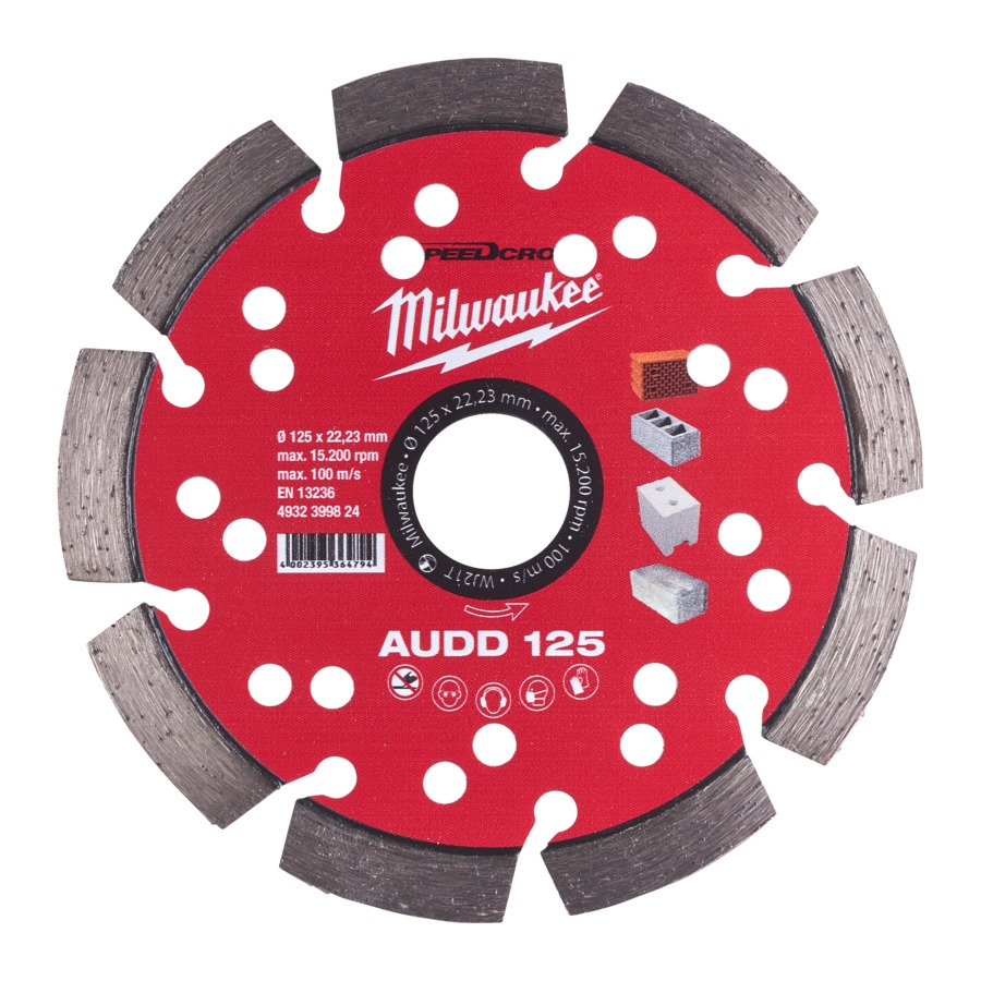 MILWAUKEE für abrasive Materialien Speedcross Diamanttrennscheibe AUDD 125 mm