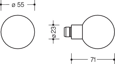 HEWI Türknopfstiftteil 123PBR, VK 8,5, Kunststoff
