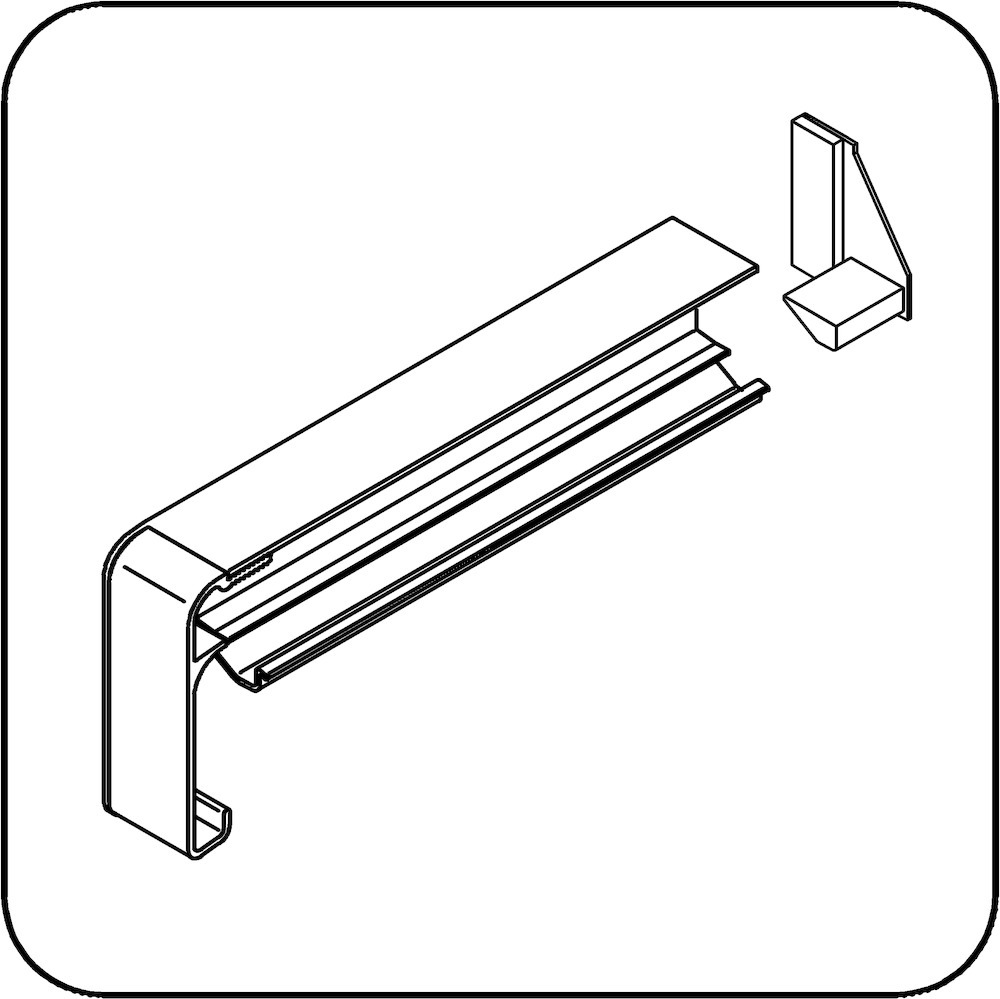 GUTMANN Gleitabschluss MF 400, 320 mm, blank