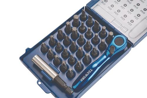 TECWERK Bitsortiment 32-tlg.Schlitz/PH/PZD/T/6KT./Bitknarre TECWERK