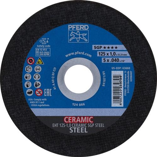 PFERD Trennscheibe Ceramic SGP Steel D125x1mm ger.STA Bohr.22,23mm PFERD