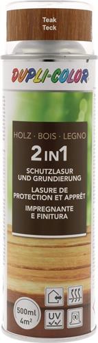 DUPLI-COLOR Holzschutzlasur 2in1 Farbe teak 500ml Spraydose DUPLI-COLOR