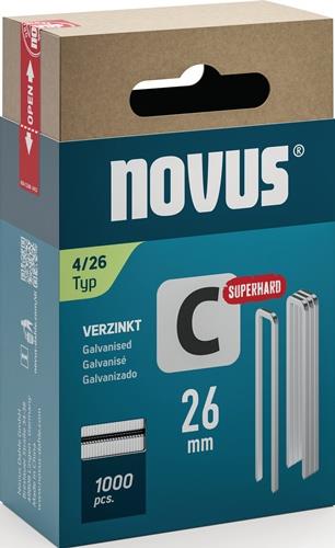 NOVUS Schmalrückenklammer C Typ 4 B.6mm Schenkel-L.26mm Draht-B.1,1mm 1000 St.NOVUS