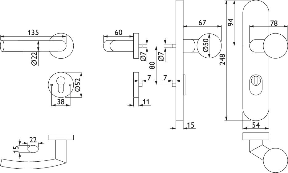 HERMAT Schutz-Kombi-Wechselgarnitur BASIC 07 1807.ROS/2089.KS/3126, Edelstahl