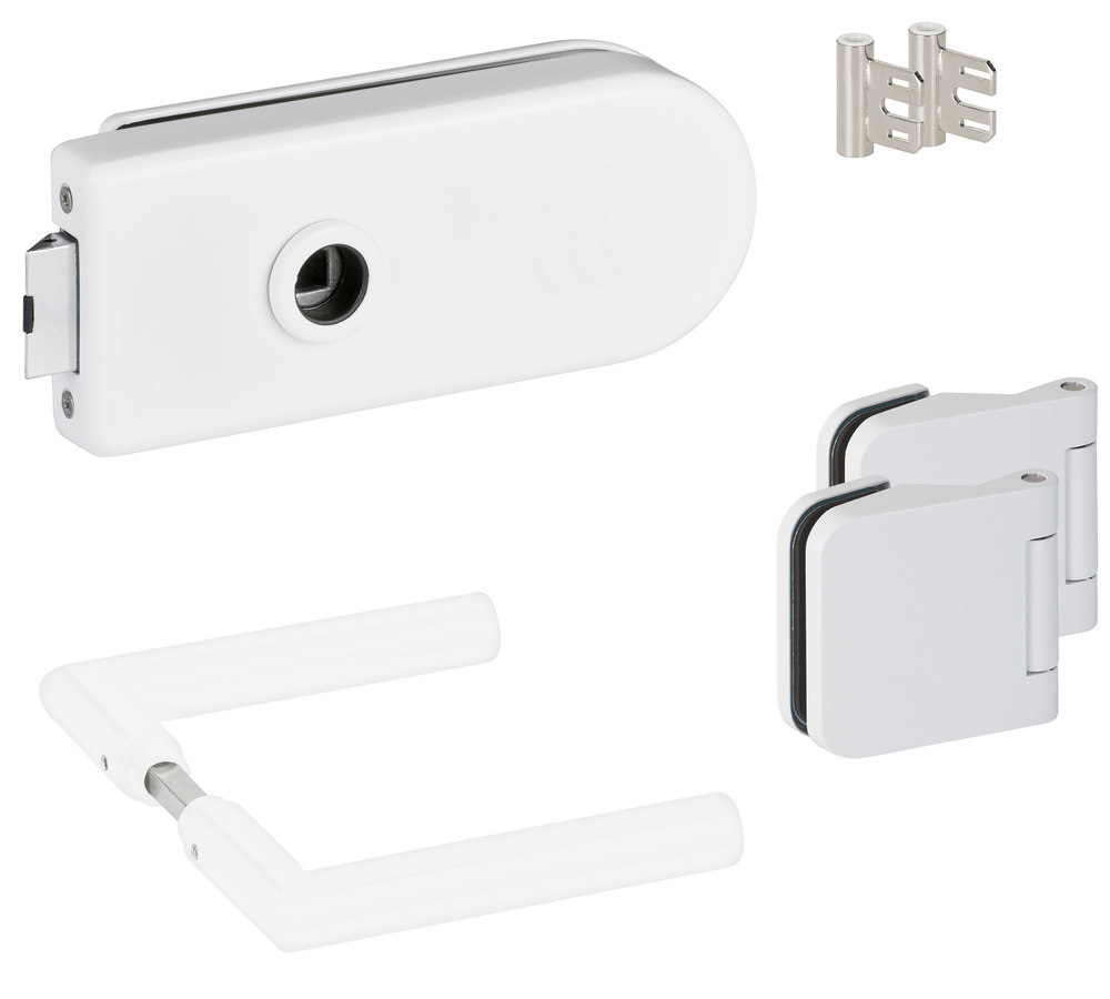 HERMAT Ganzglastürschloss-Set VENEZIA 6011/6315/1802/SZ, Aluminium