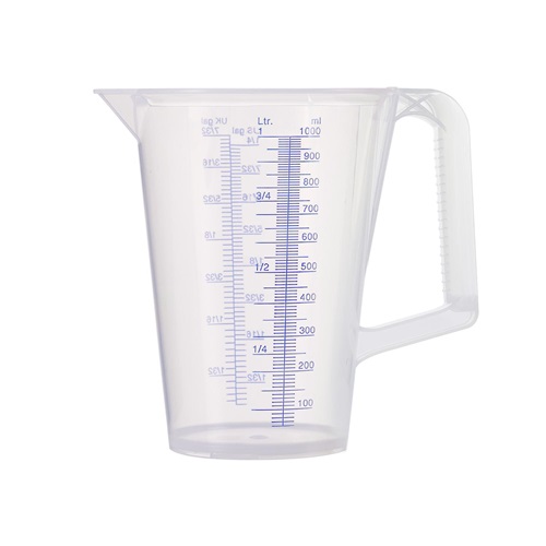 PRESSOL Messbecher 1l blau bedruckte Skala PP PRESSOL