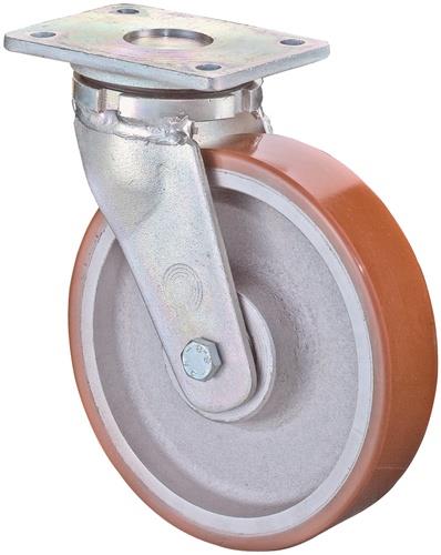 BS ROLLEN Schwerlast-Lenkrolle D.250mm Trgf.1200kg Guß-PU Platte L138xB110mm BS ROLLEN