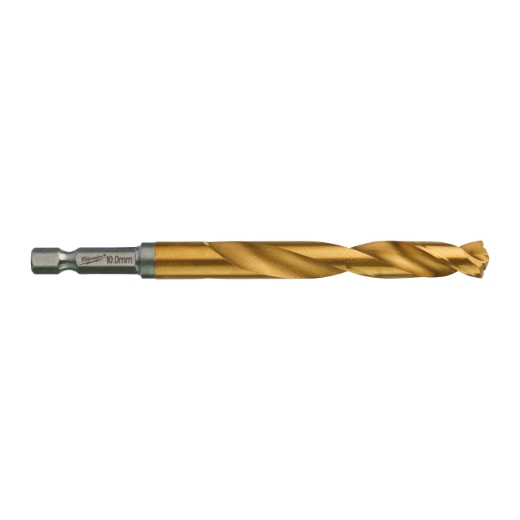 MILWAUKEE 10,0 x 120 mm SHOCKWAVE Metallbohrer HSS-G RED HEX Titan 1/4" 5er Pack