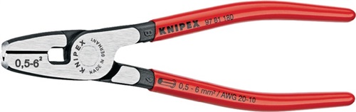 KNIPEX Aderendhülsenzange L.180mm 0,5-6,0 (AWG 20-10) mm² pol.Ku.-Überzug KNIPEX