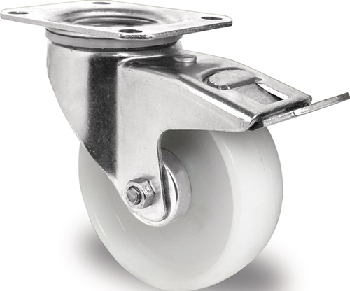 Lenkrolle D.125mm Trgf.250kg m.Festst.PA 105x80mm PROMAT Lenkrolle D.125mm Trgf.250kg m.Festst.PA 105x80mm PROMAT